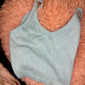Arizona Jean Company Sky Blue Ribbed Tank Top